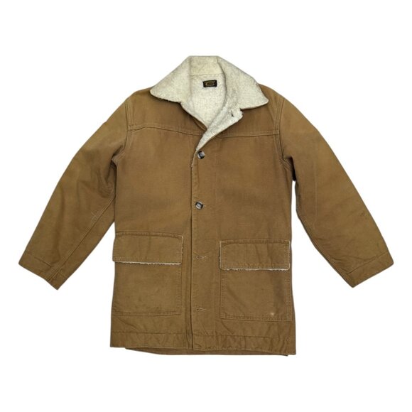 RARE CARHARTT Vintage 1960s Snagproof Sherpa Fleece Duck Canvas Chore Coat XS - Picture 8 of 9